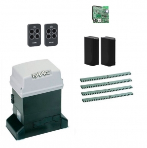 FAAC 746KIT-FA4 Автоматика для откатных ворот 746KIT-FA4, комплект: привод, радиоприемник, 2 пульта, фотоэлементы, 4 рейки