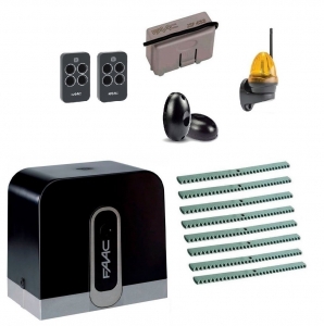 FAAC C720KIT FULL8-К Автоматика для откатных ворот C720KIT FULL8-К, комплект: привод, радиоприемник, 2 пульта, фотоэлементы, лампа, 8 реек