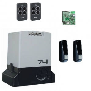 FAAC 741KIT-F Автоматика для откатных ворот 741KIT-F, комплект: привод, радиоприемник, 2 пульта, фотоэлементы