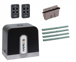 FAAC C721KIT-KR4 Автоматика для откатных ворот C721KIT-KR4, комплект: привод, радиоприемник, 2 пульта, 4 рейки