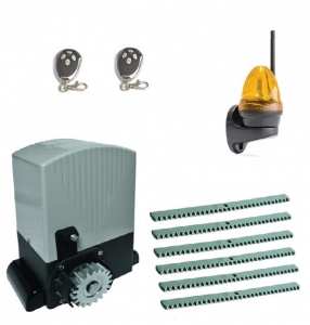 AN-MOTORS ASL500KIT-LK6 Автоматика для откатных ворот ASL500KIT-LK6, комплект: привод, сигнальная лампа, 2 пульта, 6 реек 