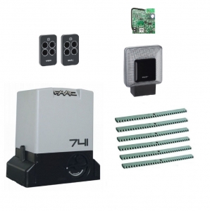 FAAC 741KIT-L6 Автоматика для откатных ворот 741KIT-L6, комплект: привод, радиоприемник, 2 пульта, лампа, 6 реек