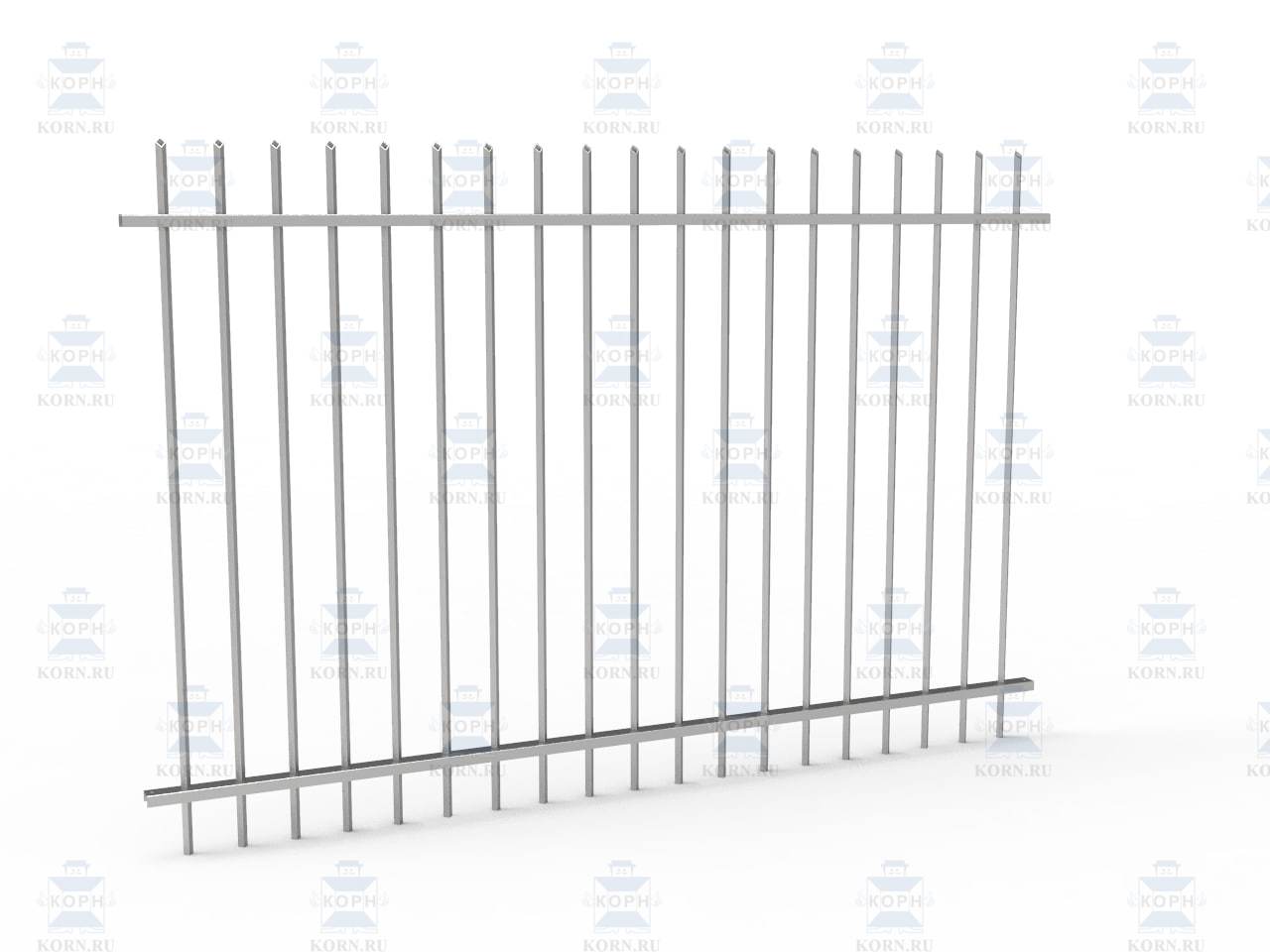 КОРН SZR/123/2500x1730  Решётчатый забор решётка из трубы 20х20 мм, секция 2500x1730 мм с шагом 123 мм 