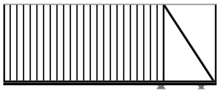 КОРН 90РС710-60КГ Откатные ворота КОРН ПРЕМИУМ, модель Петербург, толщина 60 мм