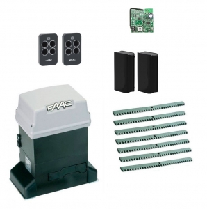 FAAC 746KIT-FA7 Автоматика для откатных ворот 746KIT-FA7, комплект: привод, радиоприемник, 2 пульта, фотоэлементы, 7 реек