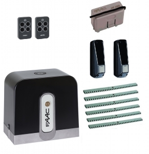 FAAC C721KIT-F6 Автоматика для откатных ворот C721KIT-F6, комплект: привод, радиоприемник, 2 пульта, фотоэлементы, 6 реек
