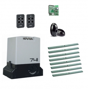 FAAC 741KIT-FK8 Автоматика для откатных ворот FAAC 741KIT-FK8, комплект: привод, радиоприемник, 2 пульта, фотоэлементы, 8 реек