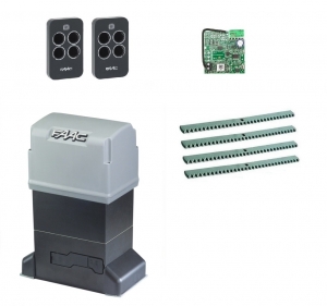 FAAC 844ERKIT-KR4 Автоматика для откатных ворот 844ERKIT-KR4, комплект: привод, радиоприемник, 2 пульта, 4 рейки
