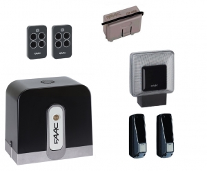 FAAC C721KIT FULL Автоматика для откатных ворот C721KIT FULL, комплект: привод, радиоприемник, 2 пульта, фотоэлементы, лампа
