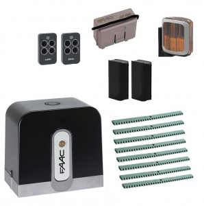 FAAC C721KIT FULL-A8 Автоматика для откатных ворот C721KIT FULL-A8, комплект: привод, радиоприемник, 2 пульта, фотоэлементы, лампа, 8 реек