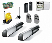 Автоматика для распашных ворот ATI 5000 FULL, комплект: 2 привода, радиоприемник, 2 пульта, антенна, фотоэлементы, лампа, блок управления