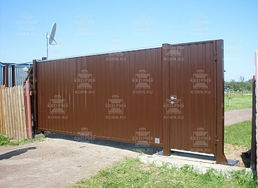 Откатные ворота и калитка серии ЕВРО