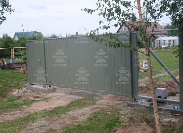 Откатные ворота и калитка серии ЕВРО