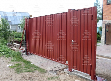 Откатные ворота и калитка серии ЕВРО